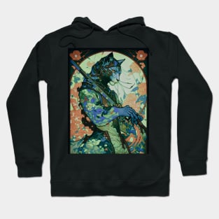 Art Nouveau Psychedelic Samurai Panther Ninja Hoodie
